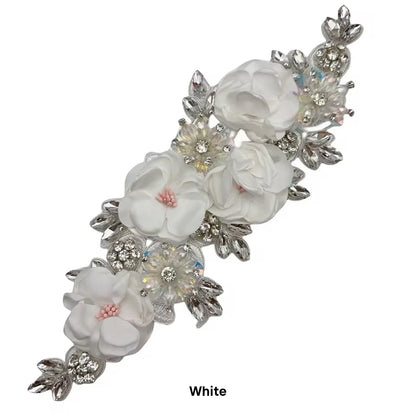 1Pcs Handcraft 3D Flower Rhinestone Beaded Applique