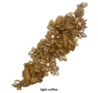 1Pcs Handcraft 3D Flower Rhinestone Beaded Applique