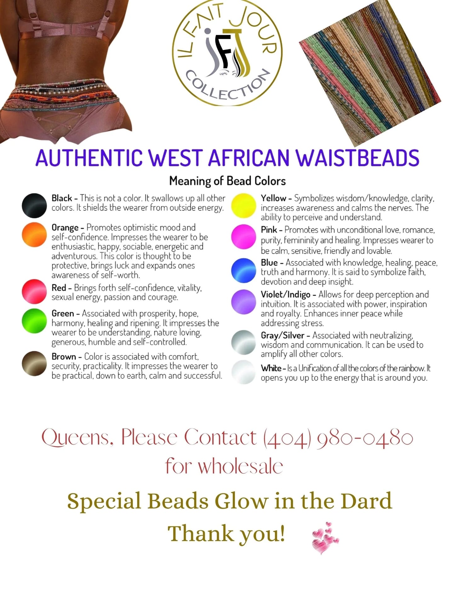 Authentic African Waist beads From (Togo, Mali, Senegal Ghana, Burkina Faso)